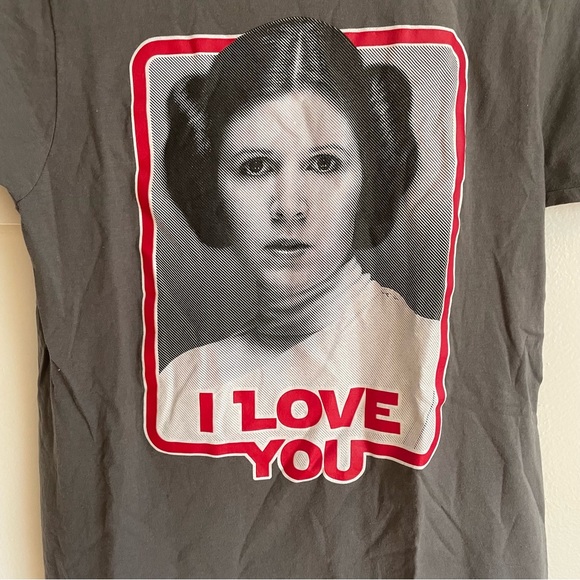 Women’s Star Wars I love you Princess Leia t shirt graphic Sz small Disney parks - Picture 2 of 3